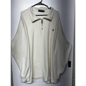 Polo Ralph Lauren Men's White Quarter Zip Long Sleeve Size 3XLT